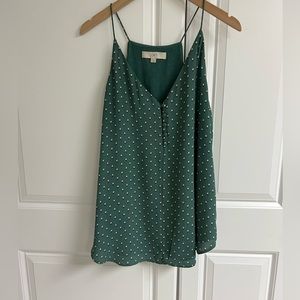 Green tank with tulip details